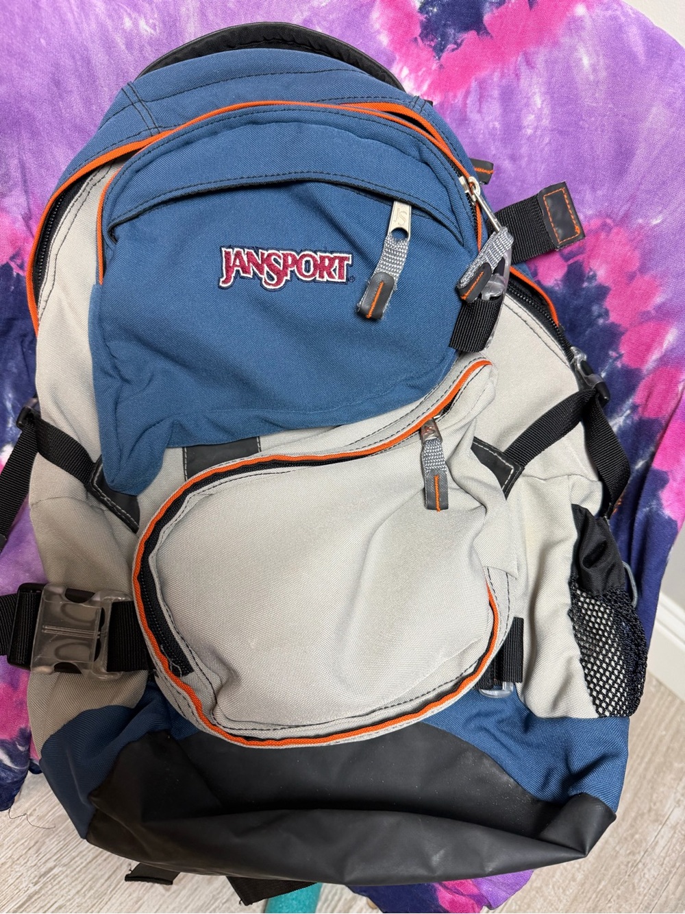 Vintage RARE JanSport Two-Tone Blue and Gray Backpack